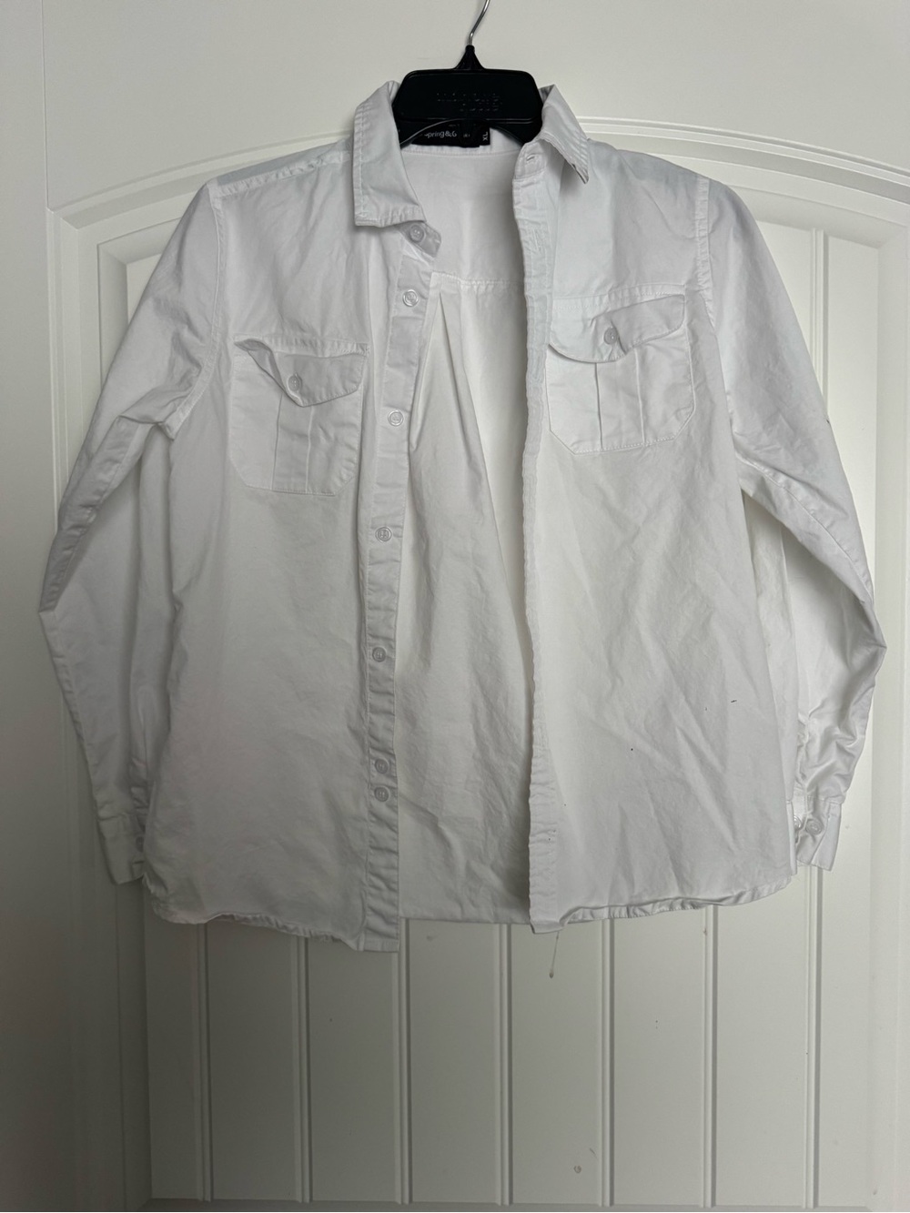 Classic White Youth Button-Up Shirt